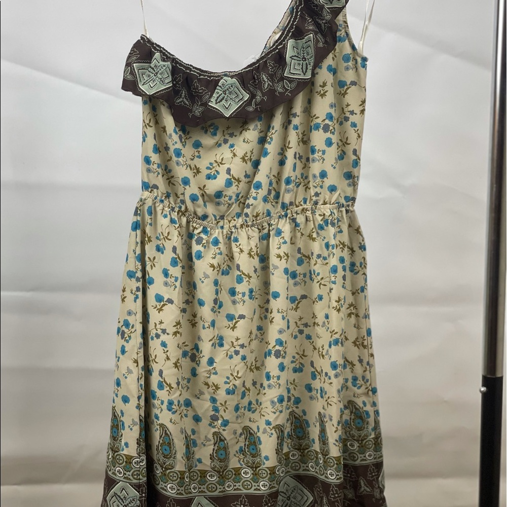 NWT Floral Bohemian Dress Blue/Cream | Size: L